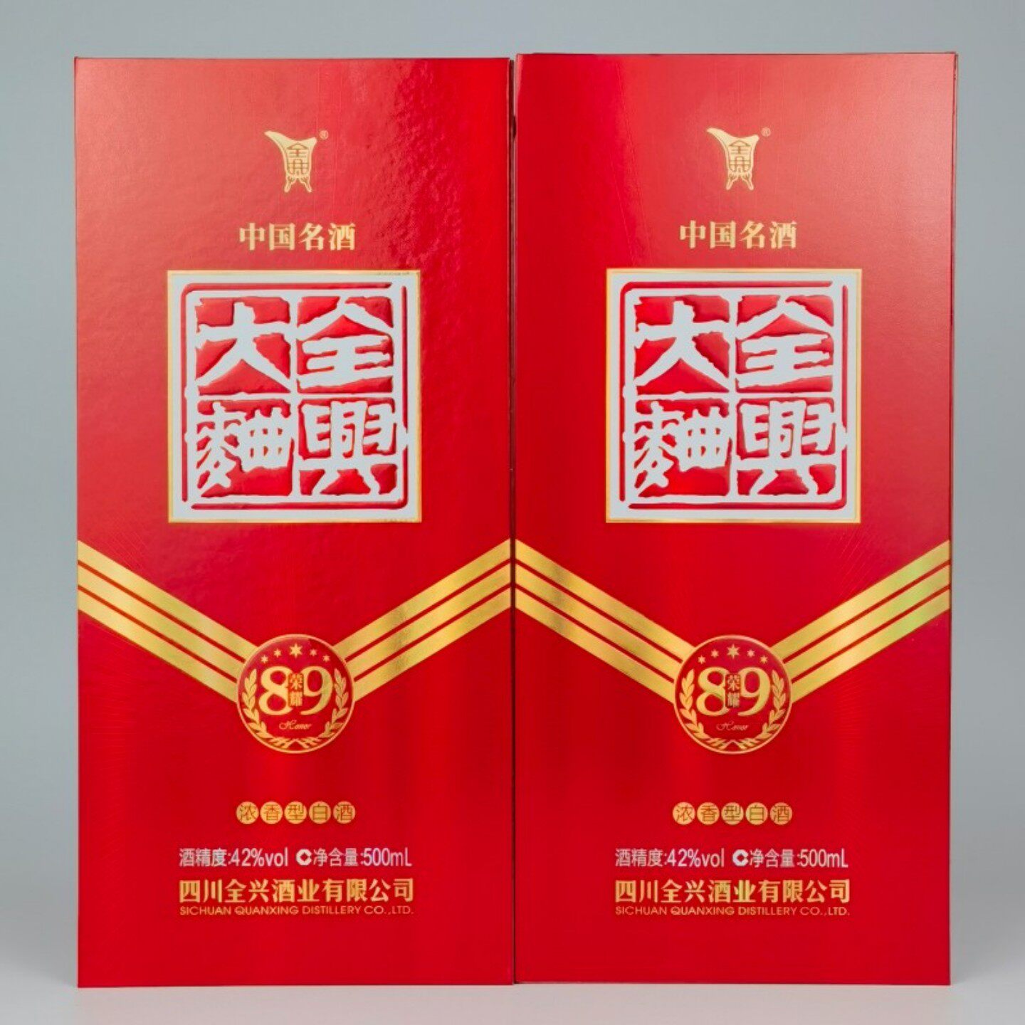 42度全兴大曲荣耀89浓香型纯粮食固态法白酒500毫升*1瓶/2瓶/6瓶