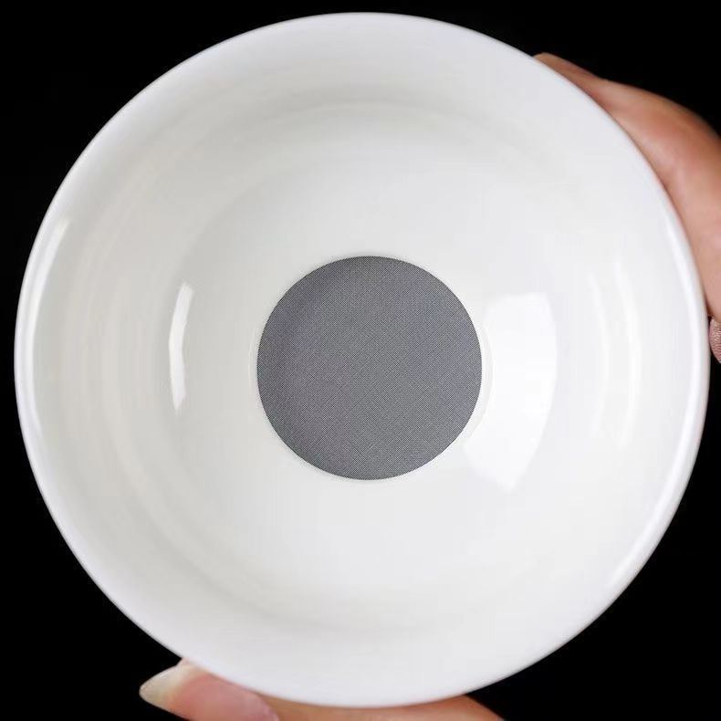 超细茶滤超细茶漏单个网红无孔泡茶过滤网羊脂玉瓷羊脂玉纱布超细