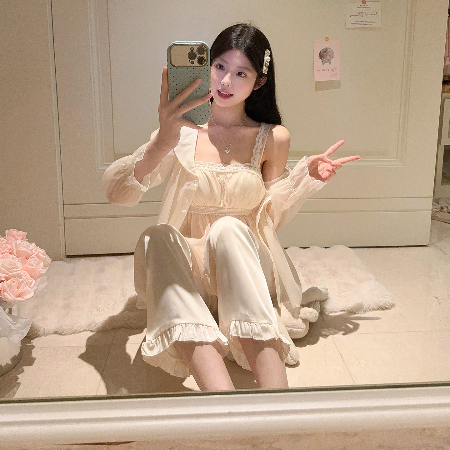 纯欲风网红宫廷冰丝性感睡衣女款2026春夏新款吊带胸垫蕾丝家居服,女士内衣/男士内衣/家居服,睡衣/家居服套装,淘宝优惠券,粉丝福利购,淘宝优惠卷