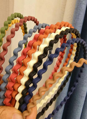 发箍女百搭外出网红韩国莫兰迪色波浪头箍韩版简约方便面发捆发卡