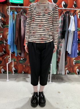 CDG新款 羊毛混纺长裤定番小西裤通勤黑色九分裤 显瘦哈伦直筒裤