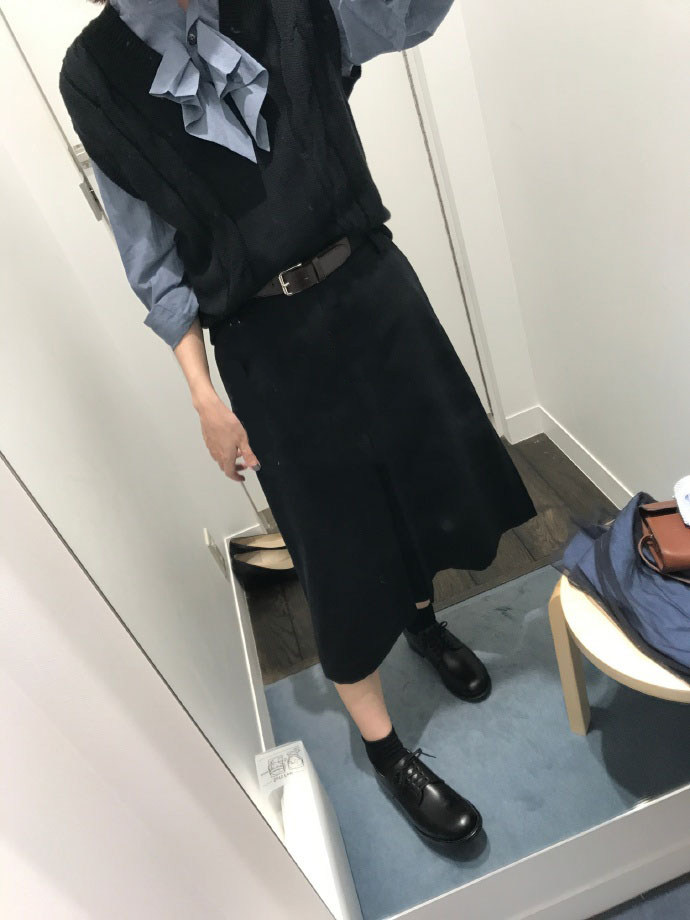 精纺羊毛短裙中裙a中短裙