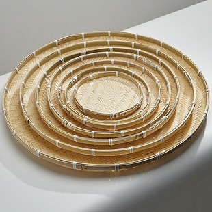 晒干菜的竹筐大竹筐特大号竹编晒盘带网晒干菜的篮子竹子编制品新