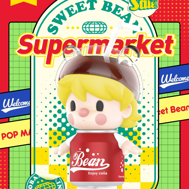 popmart泡泡玛特 pdc小甜豆超市系列盲盒手办娃娃公仔确认款