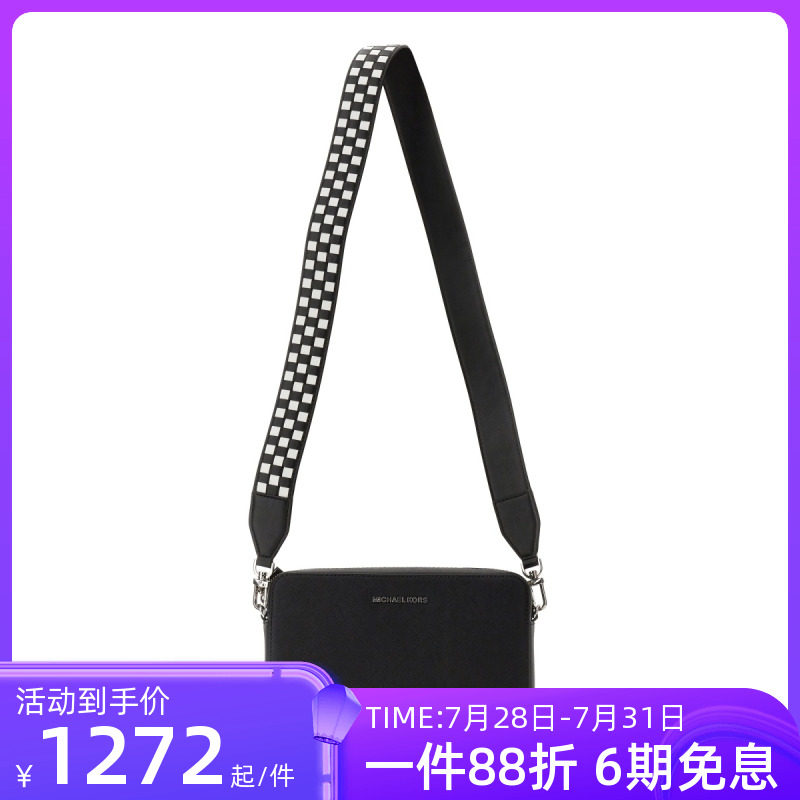 Michael kors新款MK女包小方包logo标志牛皮单肩斜挎包