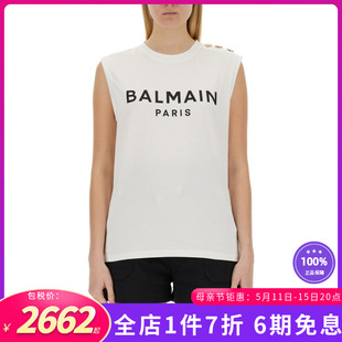 个性 BALMAIN新款 女装 时尚 女三扣背心T恤白色CF1ED001