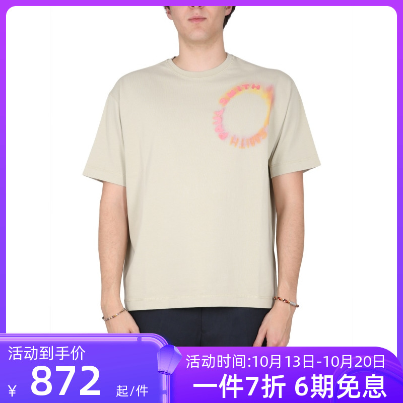 Paul Smith新款男装圆领logo印花休闲短袖T恤