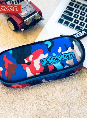 意大利7seven大容量笔袋学生文具铅笔盒多功能收纳包办公文具收纳