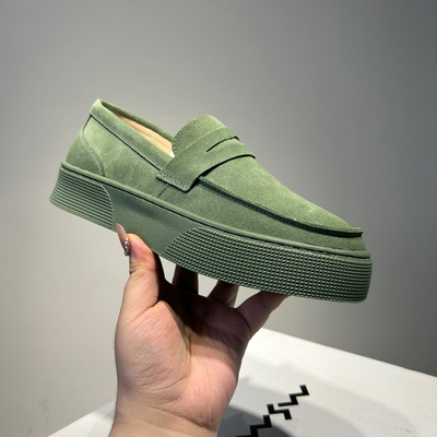 一脚蹬舒适乐福鞋软底增高休闲鞋