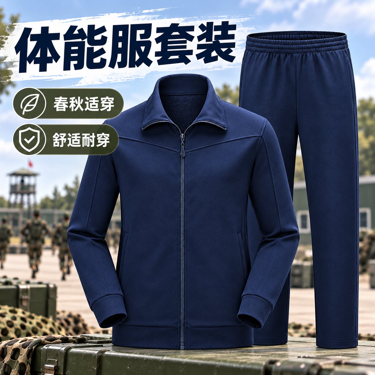 正品新式长袖体能服训练服套装作训服春秋冬季男户外运动外套新款