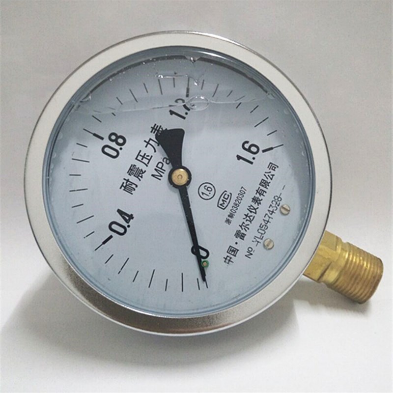 雷尔达耐震压力表YN-100水压表抗震油压液压表0-0.6 1.6 25 40MPA