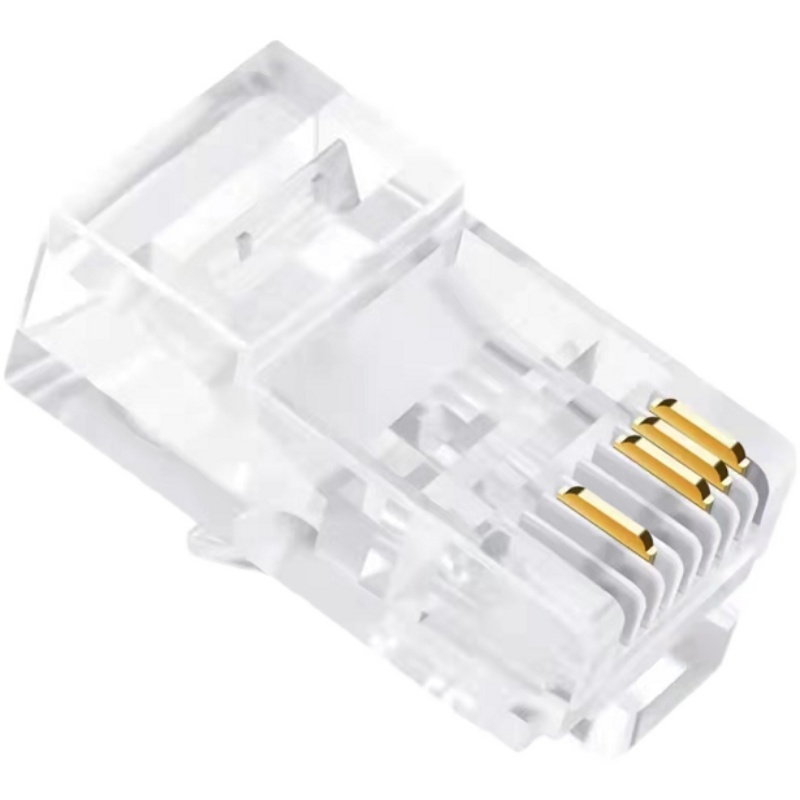 8P4C水晶头网络监控超五类四芯双绞网线接头综合线4芯20.30.5