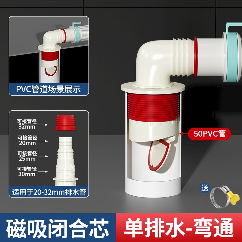 洗衣机下水管三头通排水管地漏接头对接器防臭防溢水二合一分流器