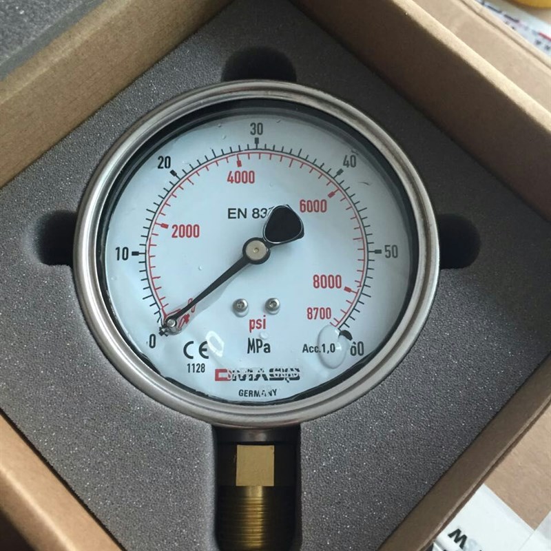 DMASS德玛仕EN837-1德国压力表MBB10B-600-1 100盘 径向60MPA