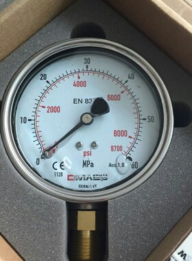 DMASS德玛仕EN837-1德国压力表MBB10B-600-1 100盘 径向60MPA