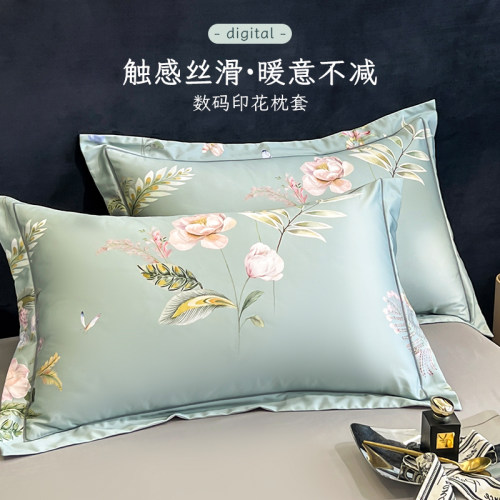 巧彤长绒棉中国数码印花枕套
