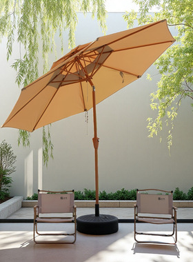 户外遮阳伞中柱伞庭院伞室外商用太阳伞折叠花园露台桌椅伞阳台伞