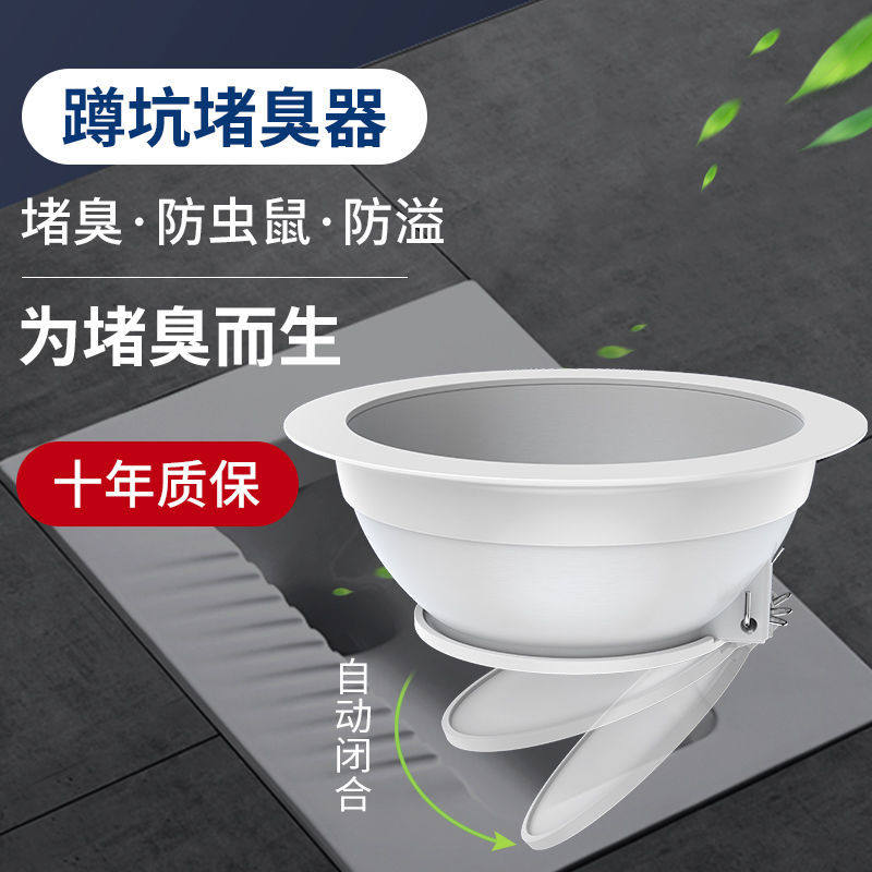 卫生间蹲便器堵孔塞厕所蹲坑式防臭堵臭器大便池盆防臭防老鼠神器
