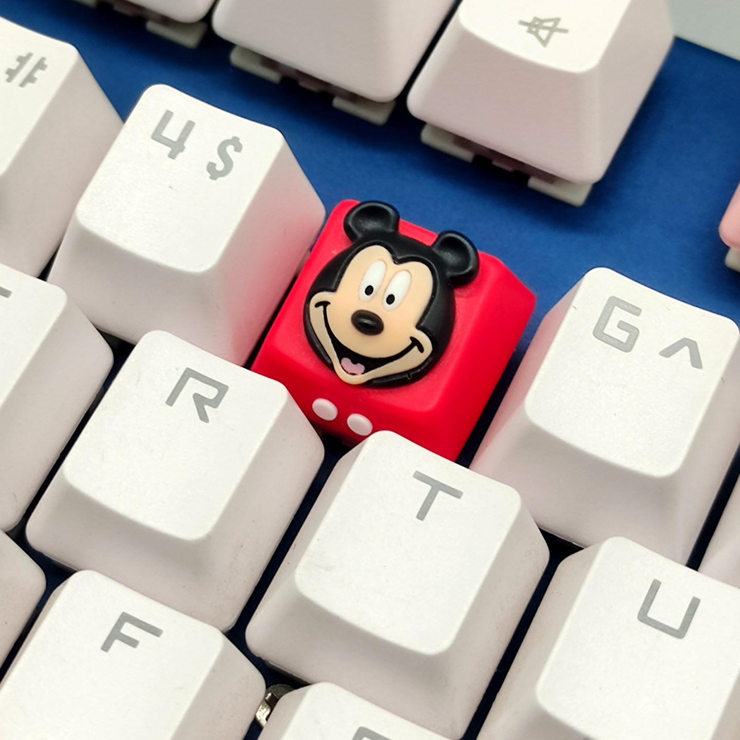 可爱米老鼠米奇MICKEY卡通创意十字轴机械键盘个性手工制树脂键帽
