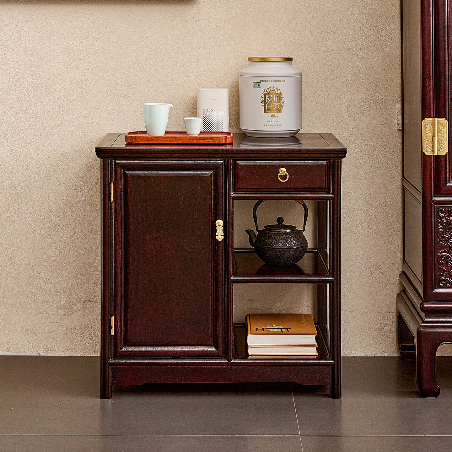 赞比亚血檀茶水柜新中式家用餐边柜茶桌边柜非洲小叶紫檀储物柜子,住宅家具,餐边柜,淘宝优惠券,粉丝福利购,淘宝优惠卷