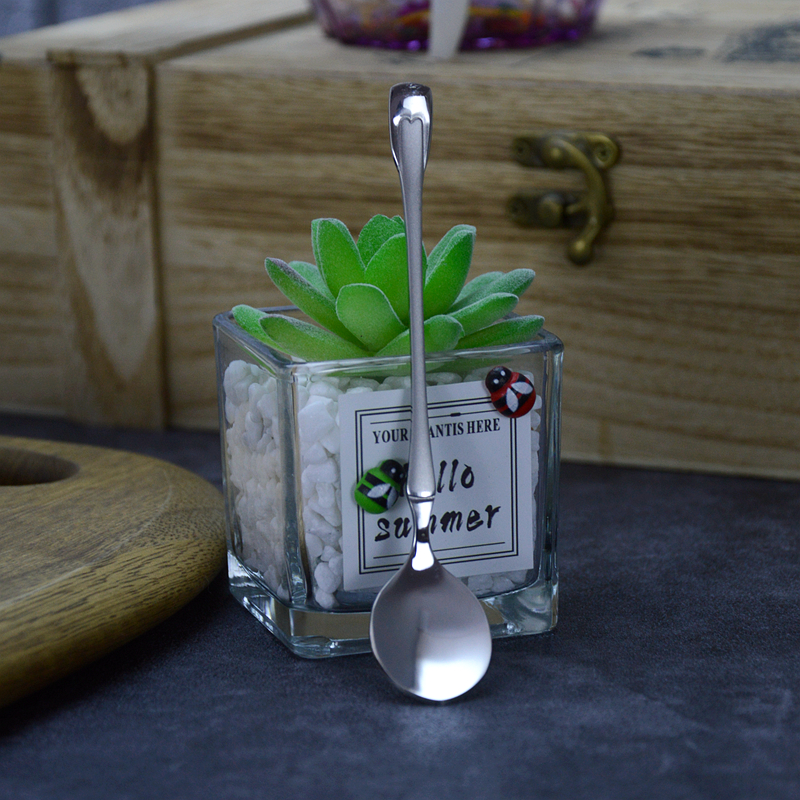 出口加厚304不锈钢咖啡勺短款迷你女士甜品奶茶搅拌蜂蜜奶粉勺