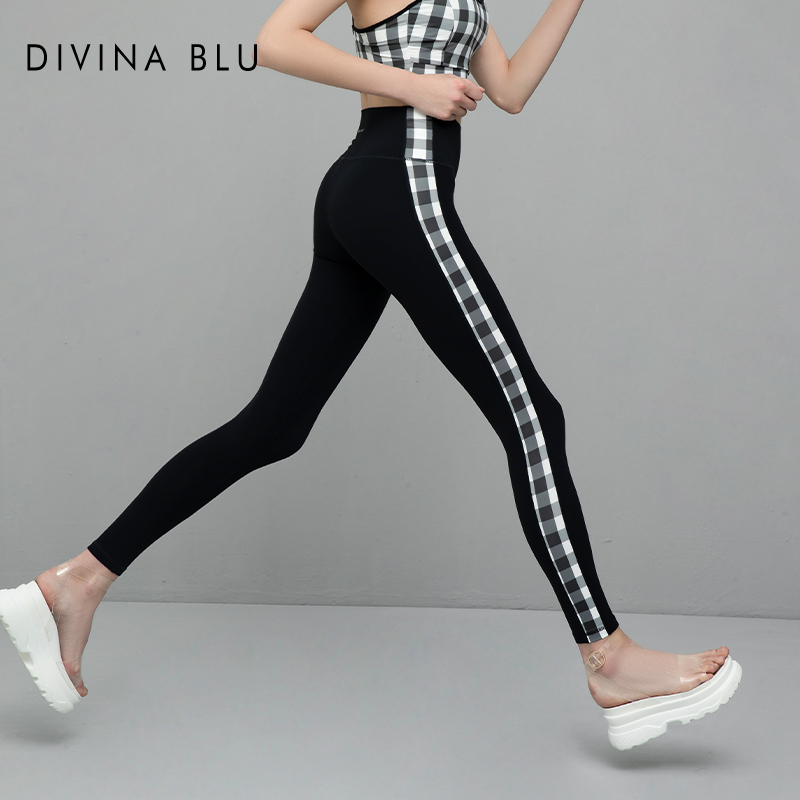 DIVINABLU瑜伽裤伦敦印象格子