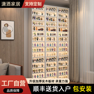 实木玻璃门手办柜书柜吊柜壁挂展示架收纳柜盲盒手办展示柜置物架