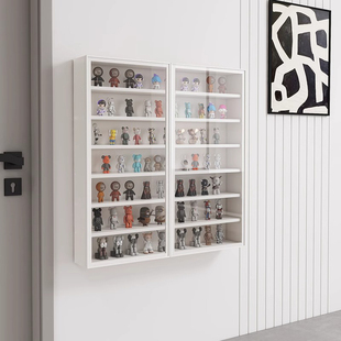 手办展示柜盲盒展示收纳柜玄关壁挂展示柜墙上小摆件架玻璃置物架