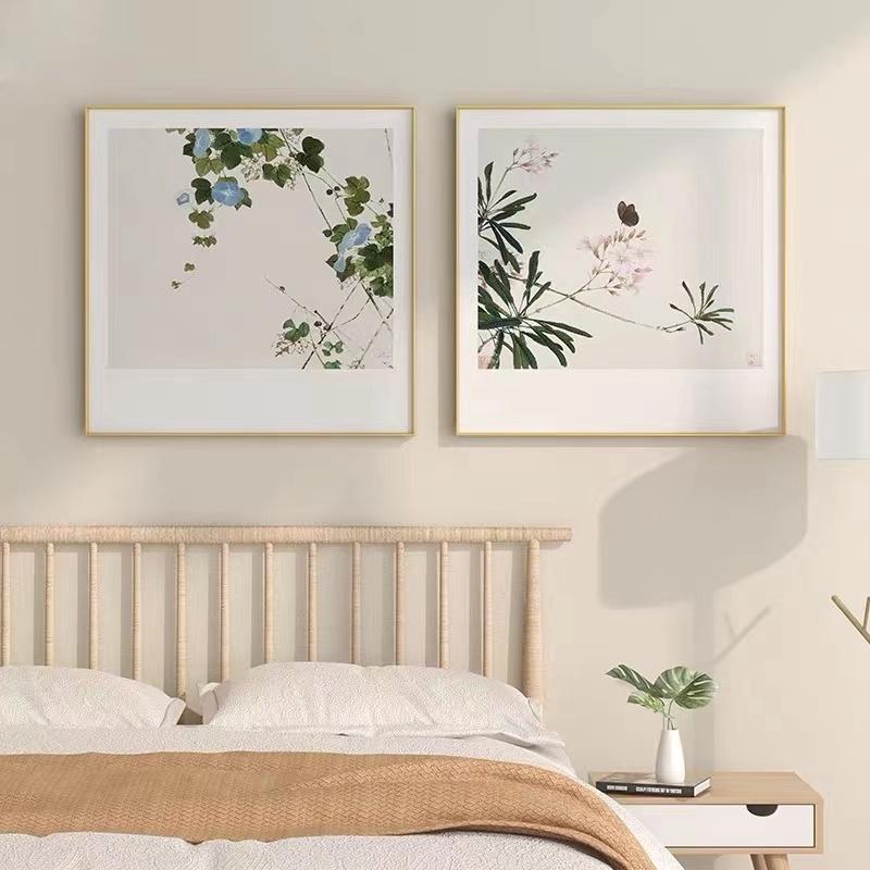 新中式牡丹花组合卧室床头挂画日式花鸟禅意客厅沙发背景墙装饰画图片