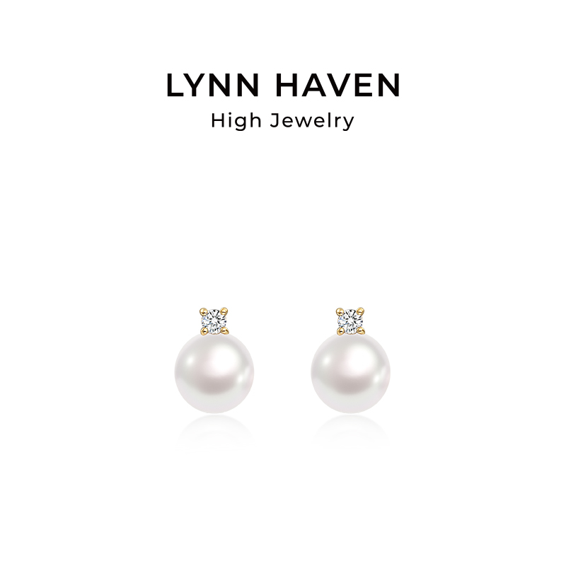 LynnHaven麟玟Akoya珍珠K金耳饰
