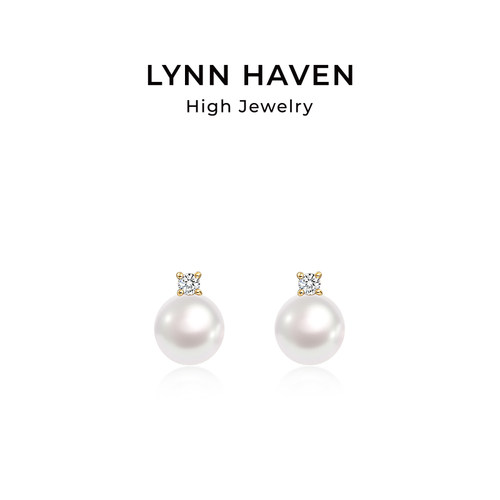 LynnHaven麟玟Akoya珍珠K金耳饰