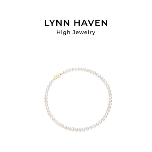 LynnHaven麟玟 EARTH环抱 18K金Akoya海水珍珠项链真科研串珠礼物