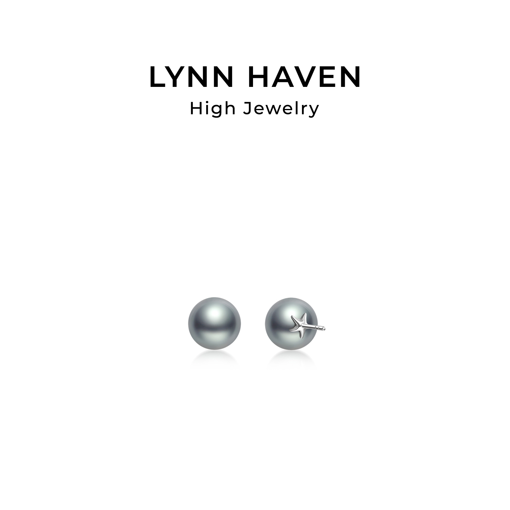 LynnHaven麟玟铂金灰珍珠耳饰