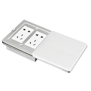 英普国际平推滑盖式超薄地插座配35高底盒铜不锈钢防水网络地板插