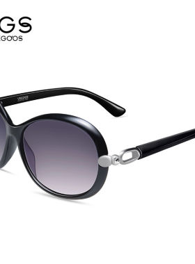 威古氏太阳镜女偏光防紫外线开车眼镜大框显瘦小脸墨镜9021珍珠黑