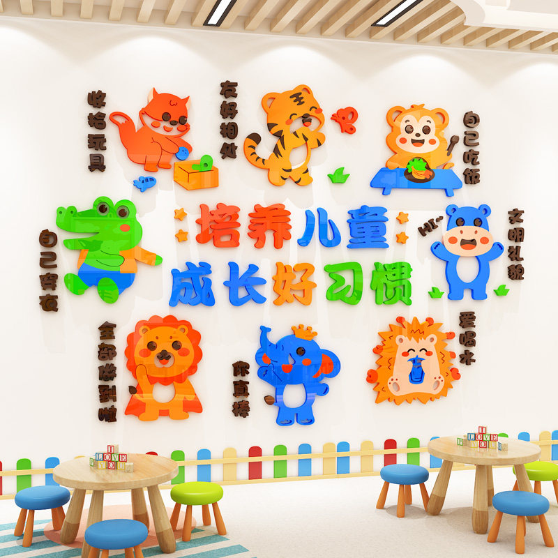 幼儿园好习惯养成墙贴画教室走廊墙面装饰环创材料主题文化墙成品,家居饰品,文化墙贴,淘宝优惠券,粉丝福利购,淘宝优惠卷