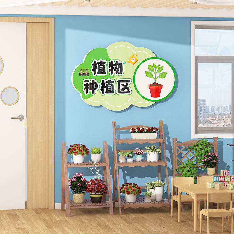 文化墙贴幼儿园区域角布置标牌