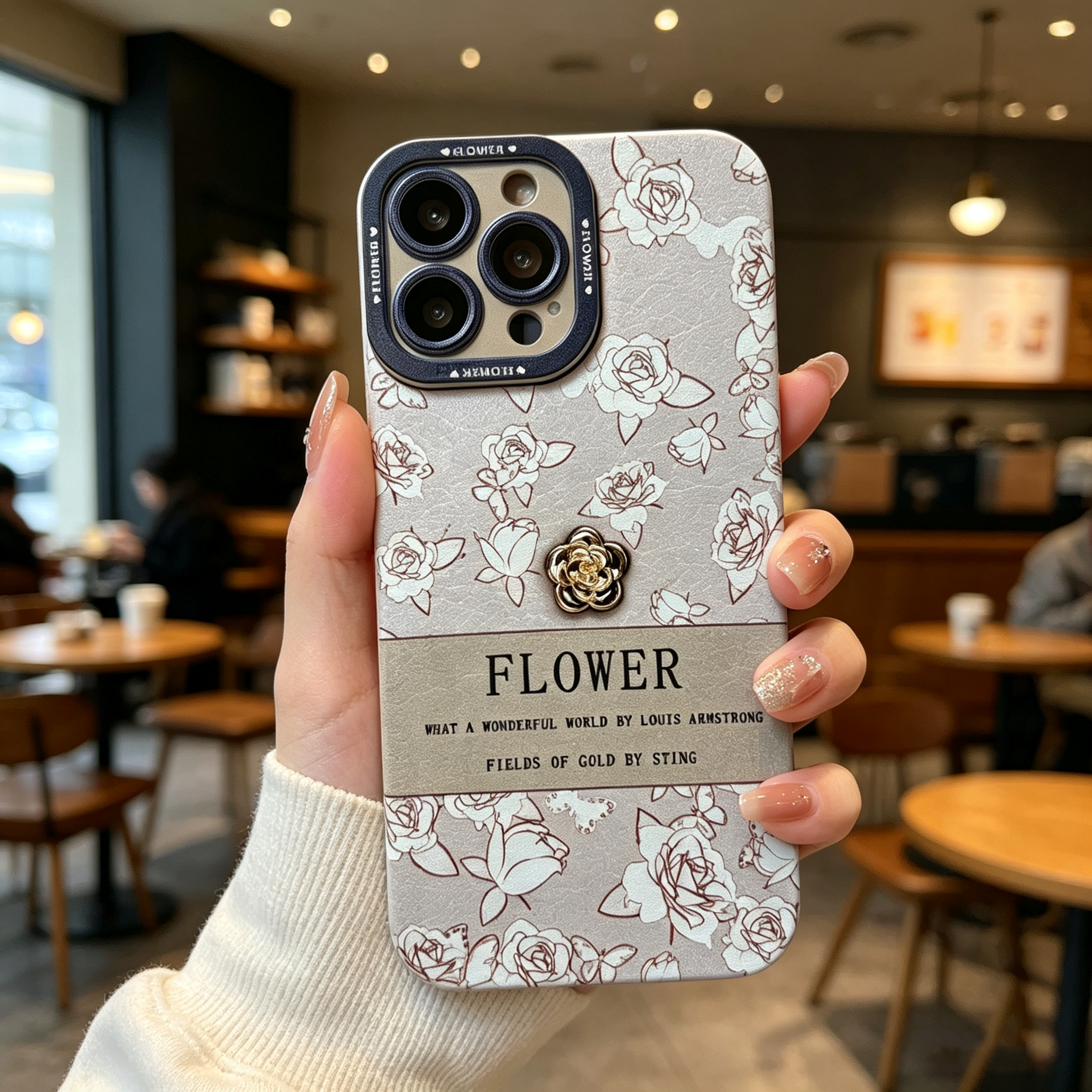 【蔷薇花】适用苹果16手机壳时尚小香风iPhone17pro腕带新款14promax硅胶全包软套13轻薄支架12耐脏防摔15pro