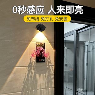 入户门牌灯跨境新款充电智能人体感应灯夜灯免布线磁吸家用墙壁灯