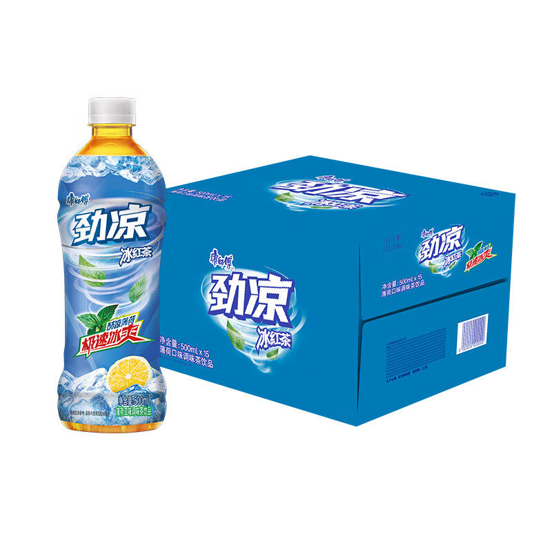 康师傅 劲凉冰红茶500ml*15瓶 薄荷口味夏季茶饮料饮品量贩装整箱