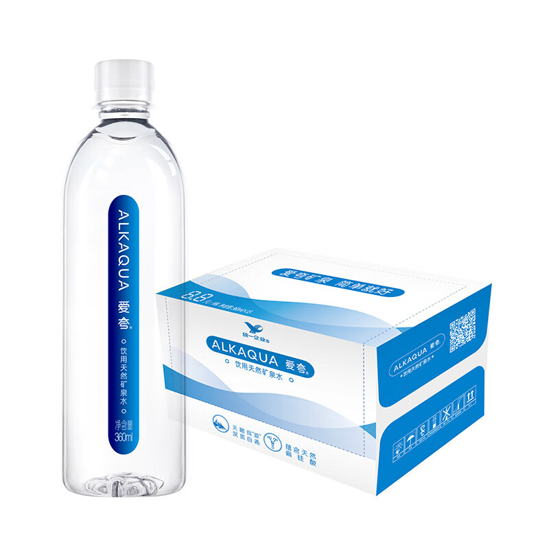 统一爱夸 天然矿泉水360ml/570ml*15瓶整箱 长白山天然饮用水
