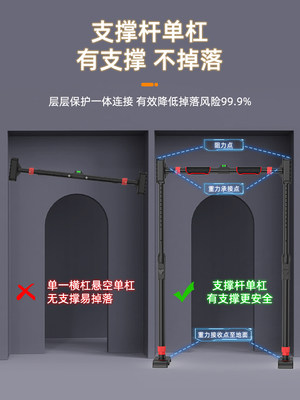 引体向上室内单杠家用成人儿童免打孔家庭落地单杠可调节加厚钢管