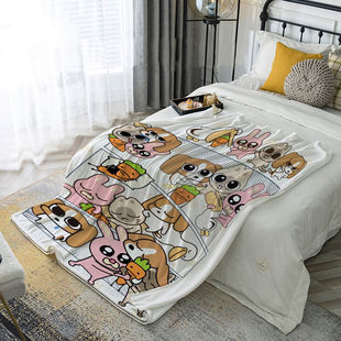 暹罗厘普多栋小河兔子秀珍毛毯秋冬保暖毯子学生宿舍休闲毯午睡毯