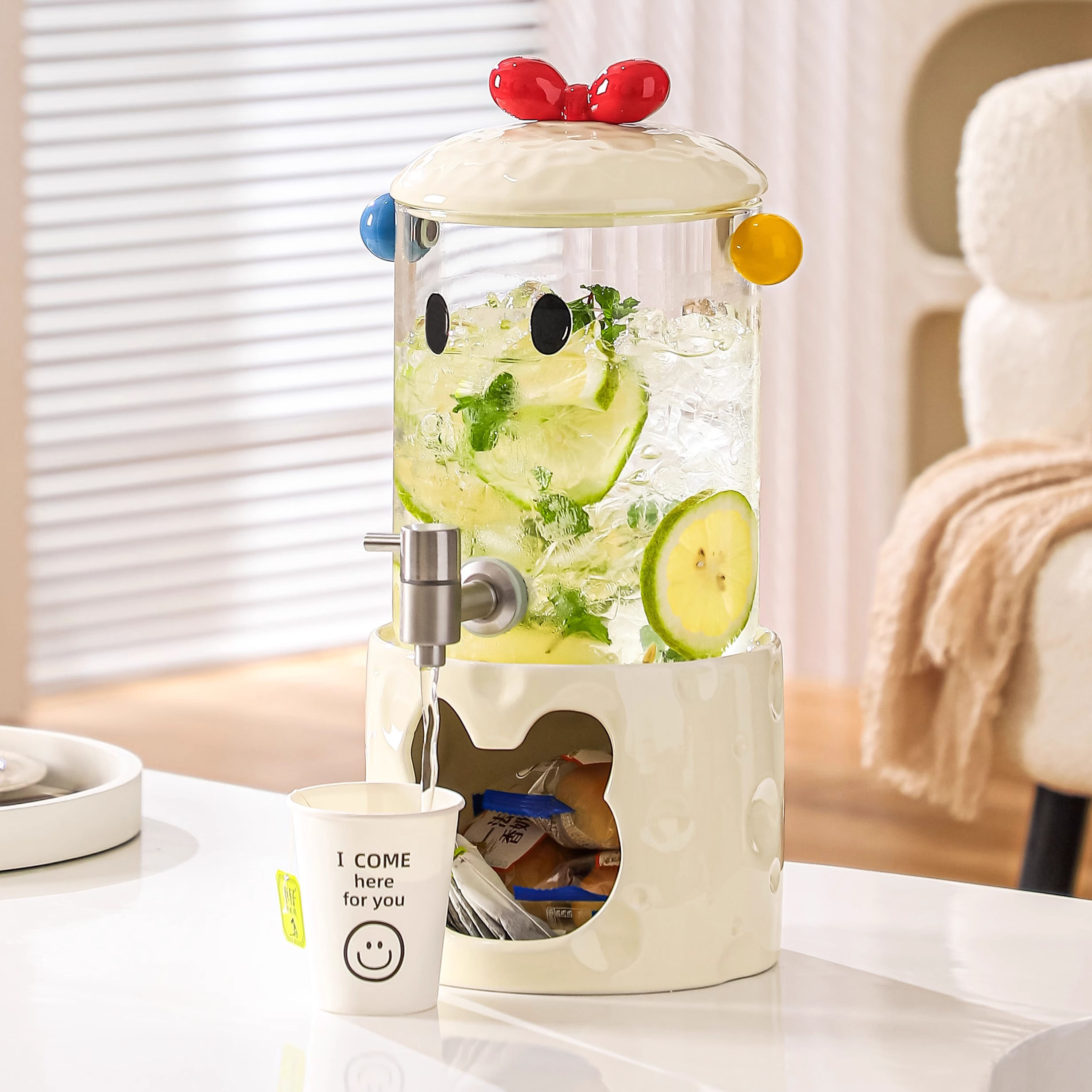 冷水壶带龙头玻璃大容量饮料桶