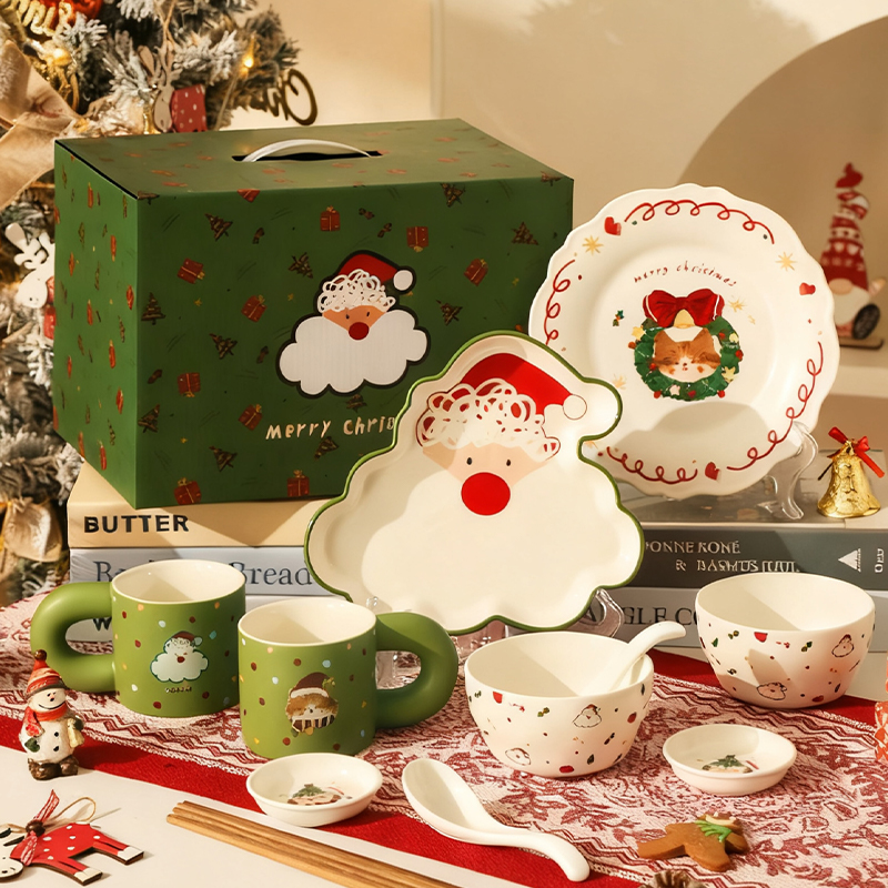 圣诞节碗碟盘餐具套装