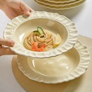 花边盘草帽盘汤盘餐盘深盘意面盘家用菜盘高级感 奶油风2025新款