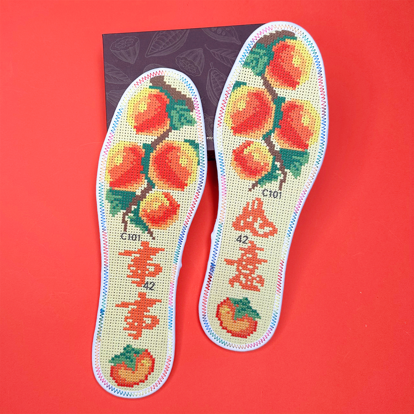 男手工十字绣鞋垫小格专属的温暖