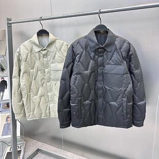 男装冬季新款翻领鹅绒羽绒服衬衫式单排扣羽绒服潮B1ACE4223/4228