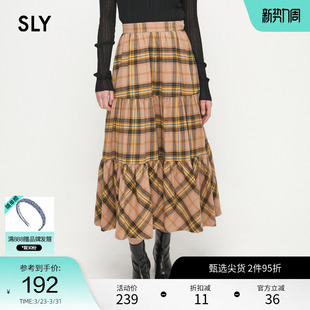 半身裙女C38GAL31 英伦学院风复古格纹长款 2890 春季 SLY