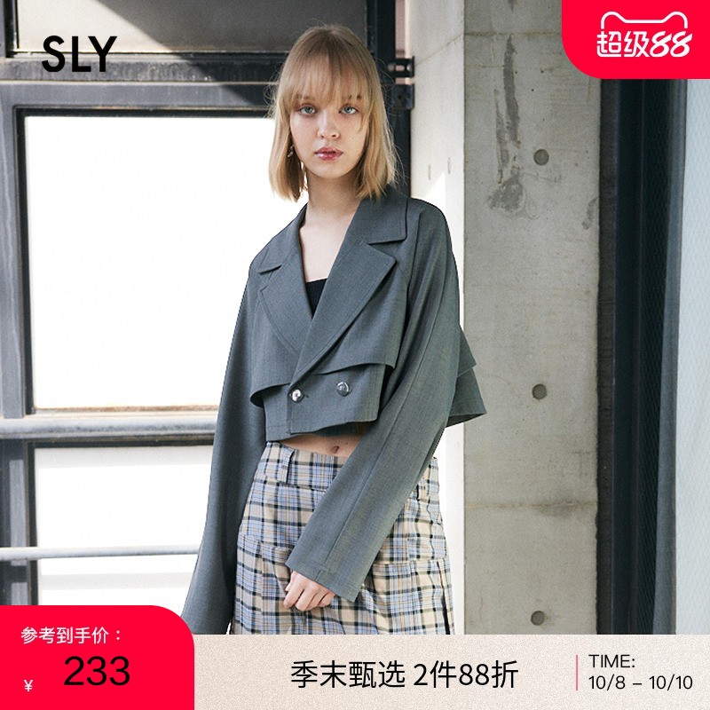 SLY设计感通勤风插肩袖西装外套